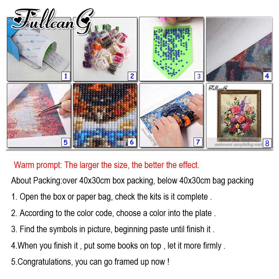 Thumbnail: FULLCANG Abstract Flower Oil Style Mosaic Painting large size full square round