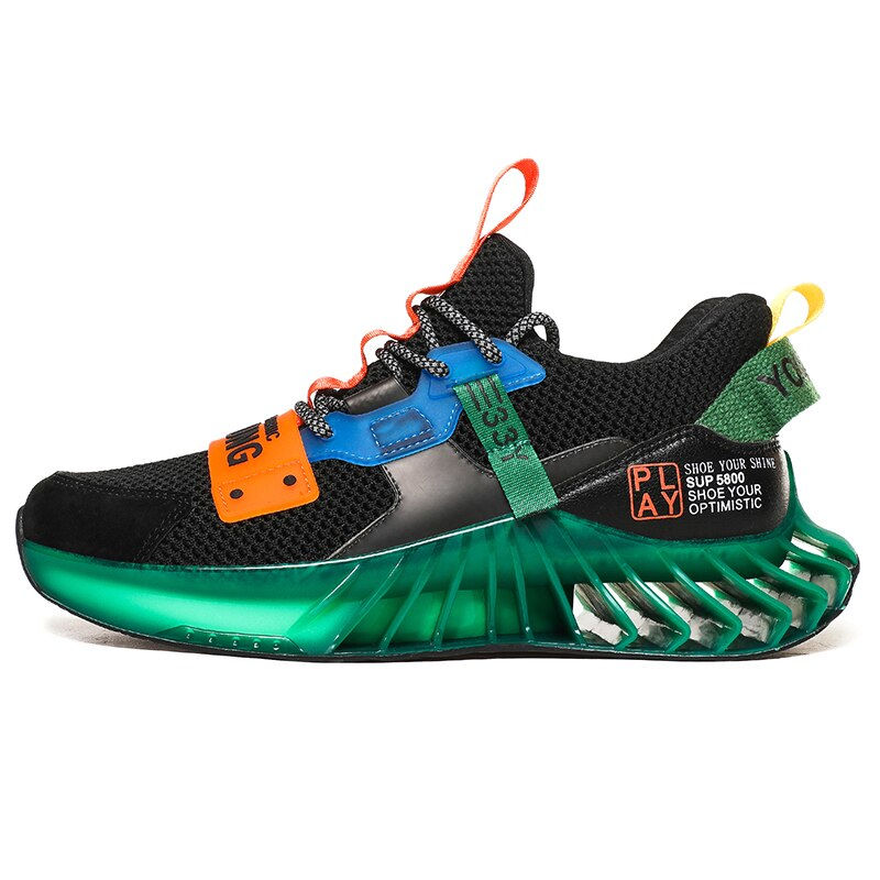 Thumbnail: Trendy Mesh Men Sneakers Breathable Running Shoes for Men Fluorescent Sport Sho