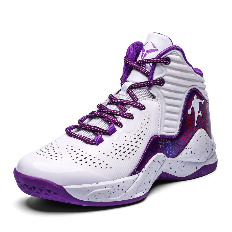 Miniature : New 2022 Sneakers Men Sports Basketball Shoes Breathable High Top Basketball Bo