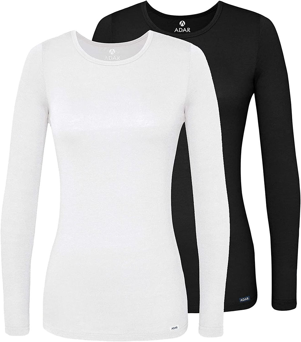 Thumbnail: Adar Underscrubs for Women 2 Pack - Long Sleeve Underscrub Comfort Tee