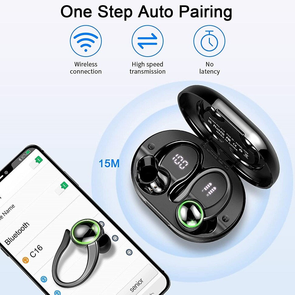 الصورة المصغرة: Bluetooth Headphones True Wireless Earbuds with Charging Case Stereo Sound Earp