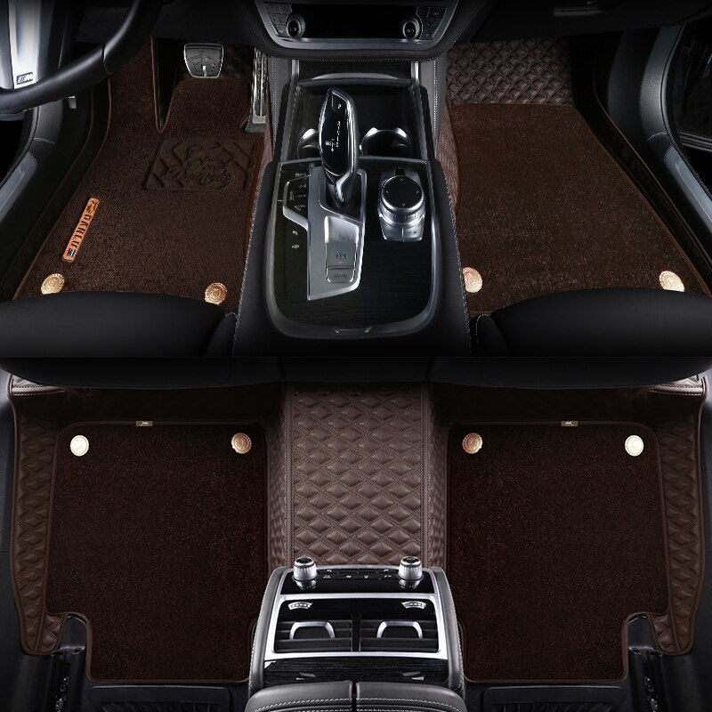 Miniature : Custom Fit Car Floor Mat Accessories Interior ECO Diamond Stripes Thick Leather