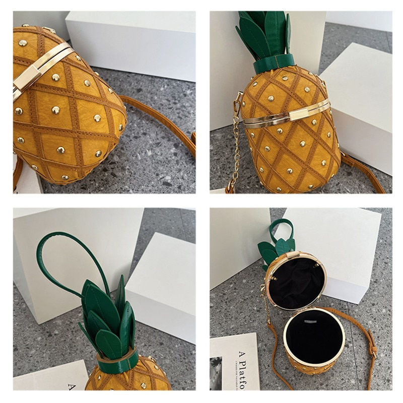 Miniatura: Fashion Mini Pineapple Type Shoulder Crossbody Bag For Women 2022 Luxury Rivet 