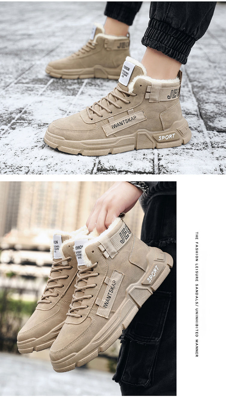 Miniature : Winter New Fashion Daily Wear Cotton Shoes Winter Durable Men Snow Boots Warm