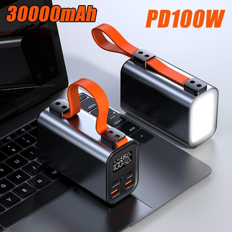 الصورة المصغرة: 100W Super Fast Charging 30000mAh Power Bank for Huawei P40 Laptop Powerbank Po
