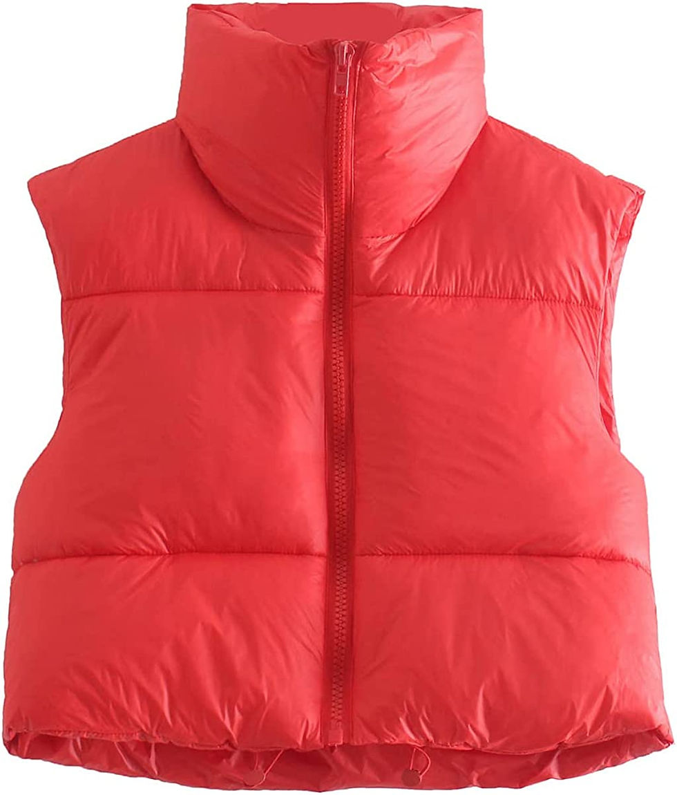 Thumbnail: KEOMUD Women's Winter Crop Vest Lightweight Sleeveless Warm Outerwear Puffer Ve