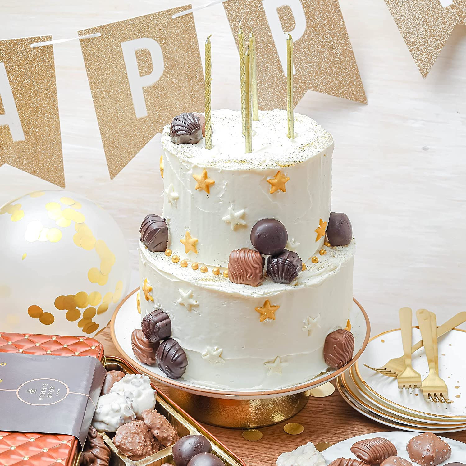 Bonnie and Pop Birthday Food Gift Basket, Happy Birthday Chocolate, Birthday Gi