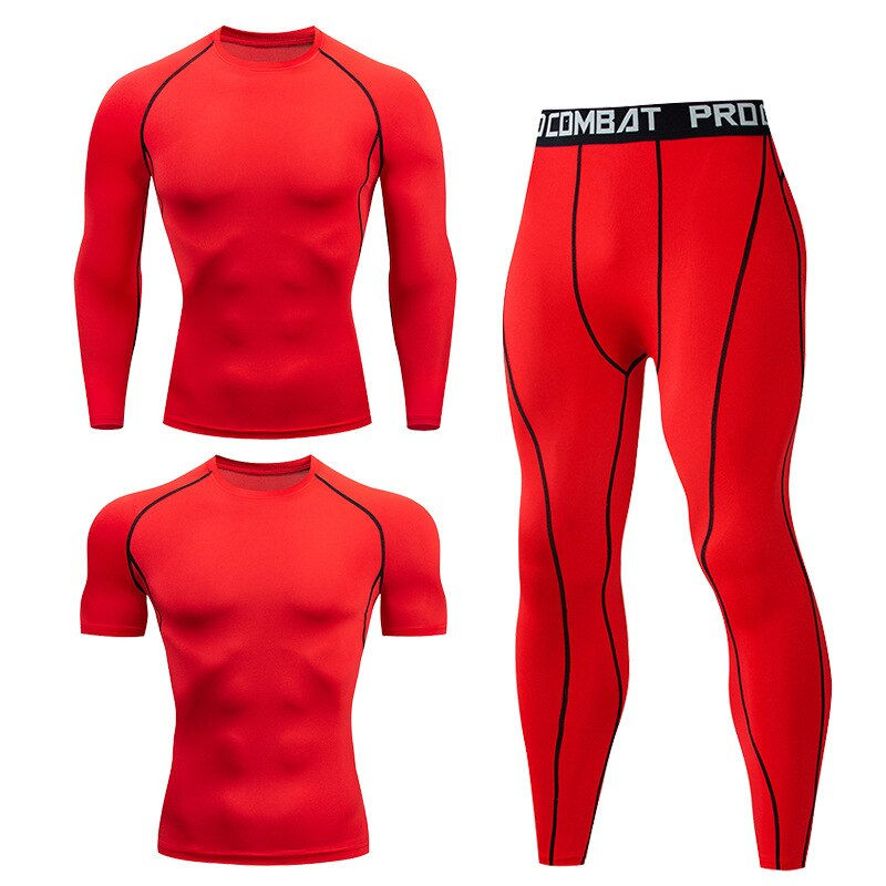 Thumbnail: Men's Compression Running Set Football Basketball Cycling Fitness Sport Wear Ki