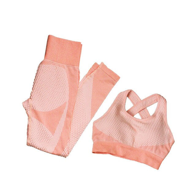 Thumbnail: Women's Sexy Sports Bra Yest Fashion Slim Fitness High Waist Yoga Pants Set Sea