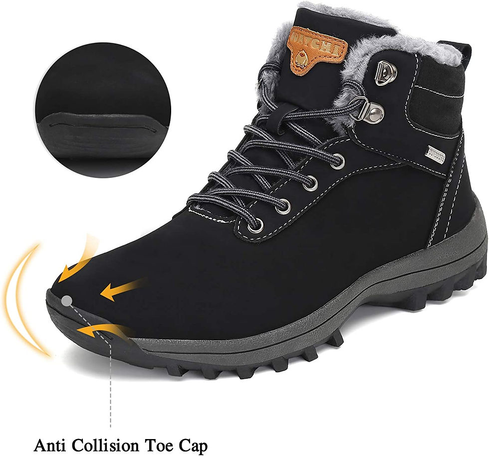 Thumbnail: Mishansha Mens Womens Winter Ankle Snow Hiking Boots Warm Water Resistant Non S