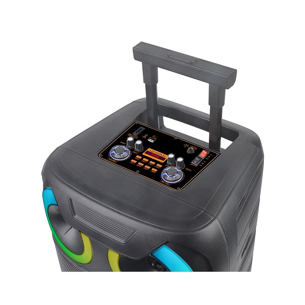 Thumbnail: Wireless BT Cart Sound Box 15" Outdoor Portable Karaoke Machine With Dual Mic C