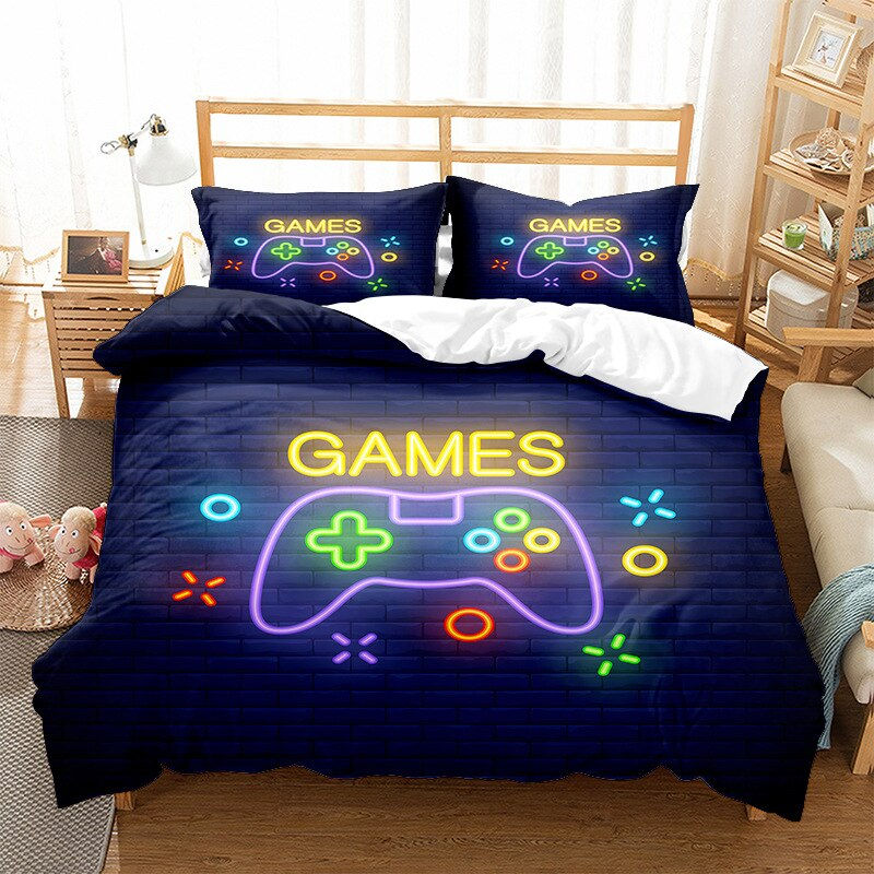Thumbnail: Gaming Bed Duvet Cover Set Twin/Full/Queen/King Size, Gamer Bedding Sets for Bo