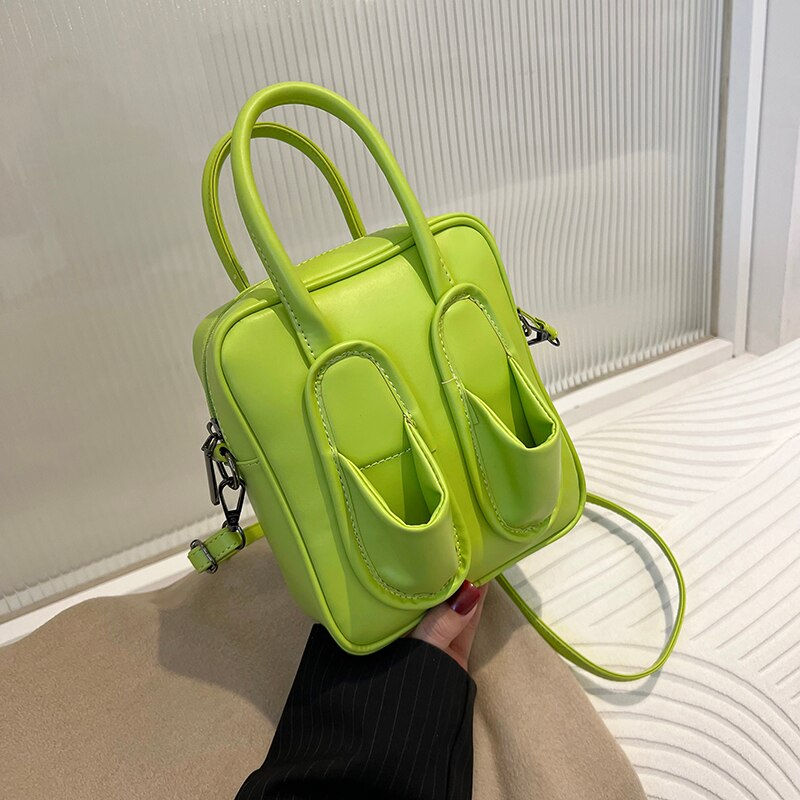 Miniatura: Cute Young Girls Handbag Green Pu Leather Bag Fun Creative Shoes Shape Shoulder