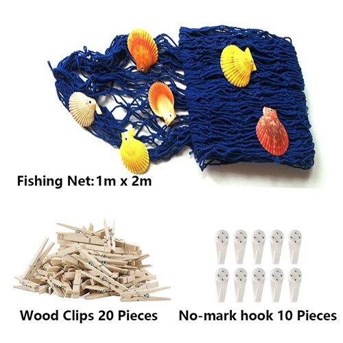 Thumbnail: Photo Hanging Display Frames Decorative Fish Net With Sea Shells Home Wall