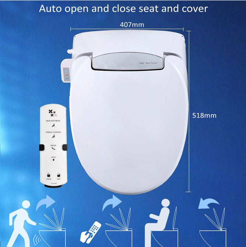 Thumbnail: Ecofresh smart toilet seat cover electronic bidet cover clean dry seat heating 
