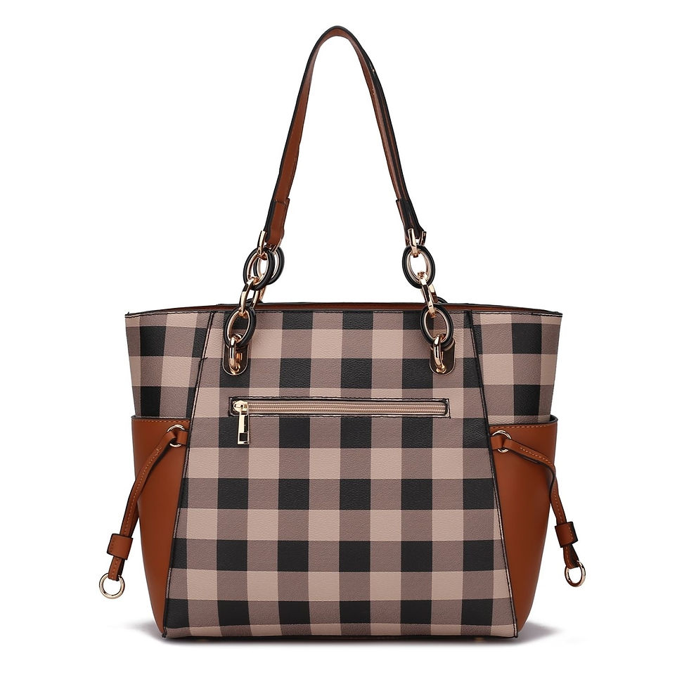 Miniatura: MKF Collection Yale Checkered Tote Handbag with Wallet by Mia K.