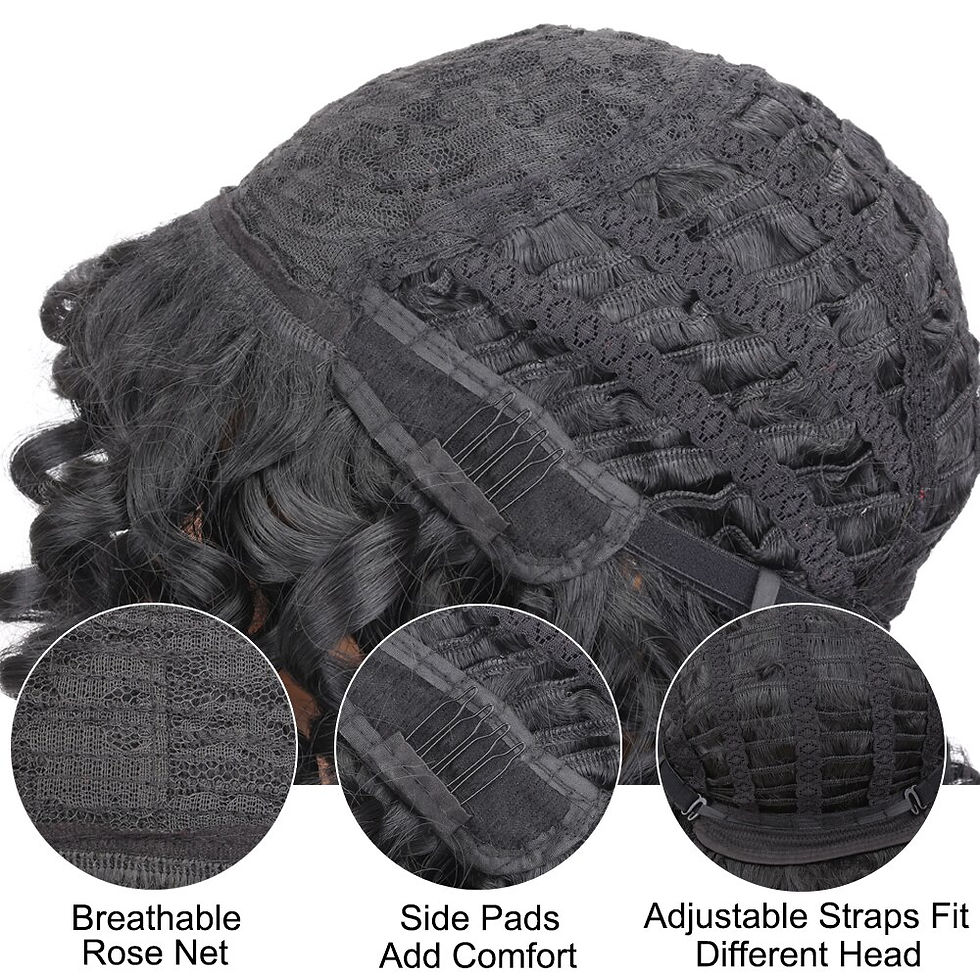 Thumbnail: Short Blonde Wig with Bangs 12" Synthetic Hair Afro Kinky Curly Wig for Black W