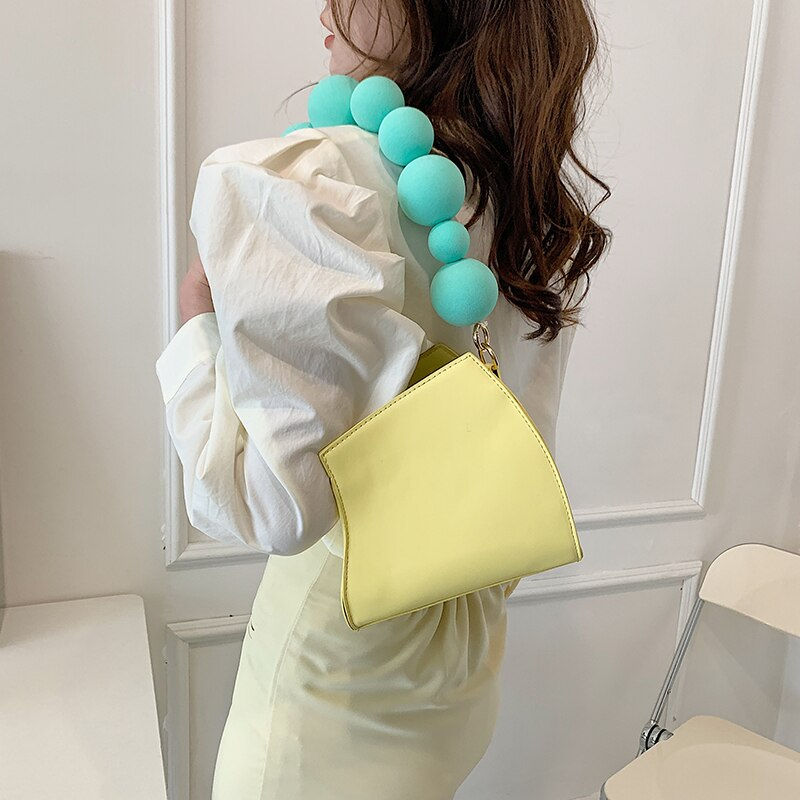 Miniatura: Bag For Women Mini Square Bag Big Beaded Chain Shoulder Bag 2022 New  Summer Ph