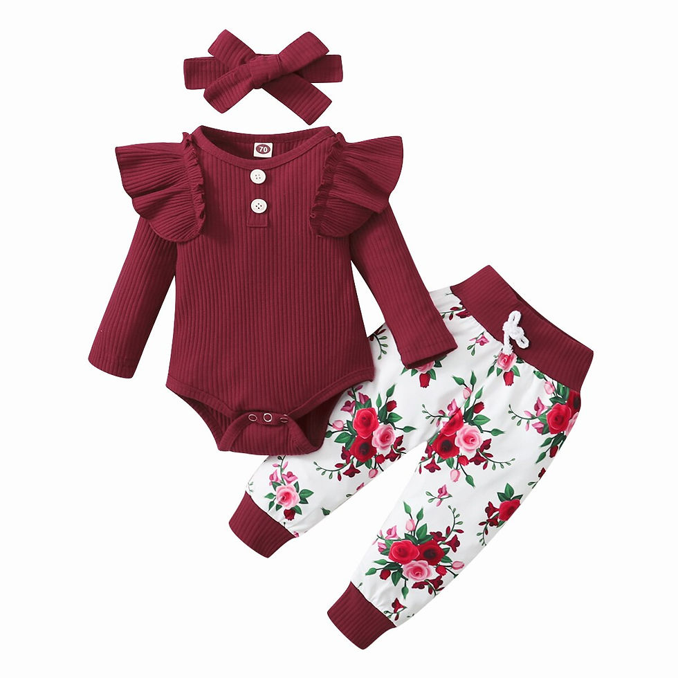 Miniaturbild: 3Pcs Newborn Girl Clothes Set 3 Months Baby Girl Clothes Toddler Girl Outfits B