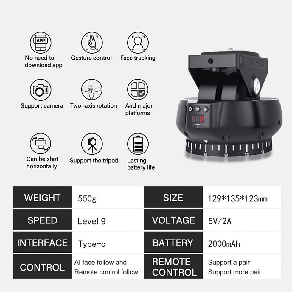 Miniaturbild: Andoer YT1200 Face Motorized Pan Tilt Head 2-axis Panoramic Head AI Smart Face 