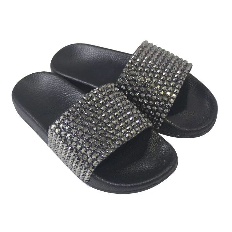 Miniatura: Fashion Women Slippers Shiny Diamonds Pink Slippers Bag Set Matching Blingbing 