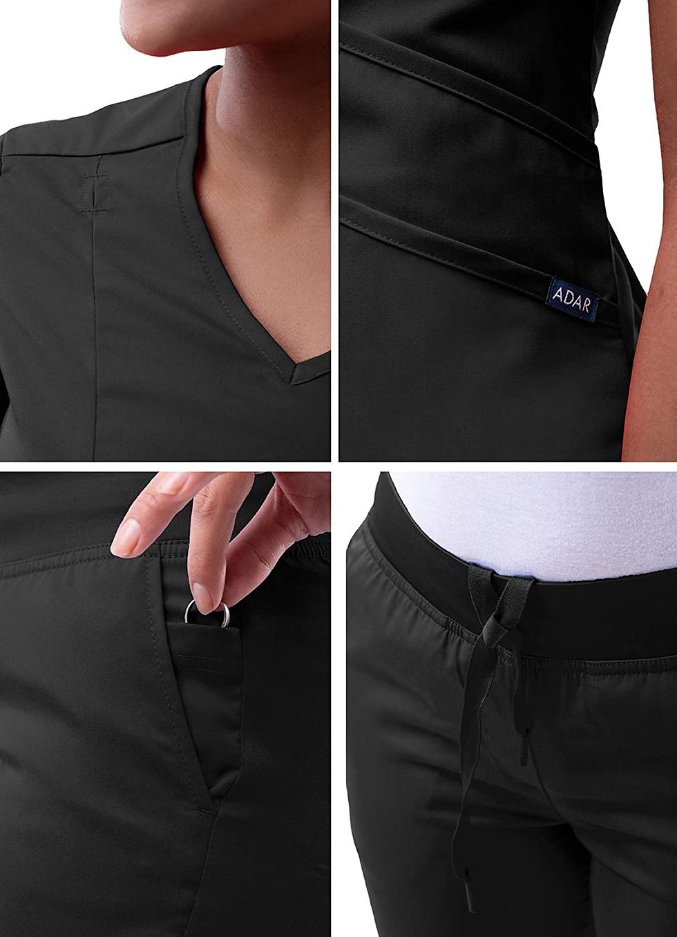 Thumbnail: Adar Pro Core Classic Scrub Set for Women - Tailored V-Neck Scrub Top & Tailore