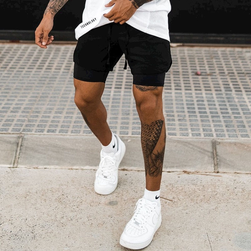 Thumbnail: 2023 New Men's Bodybuilding Fashion Casual Shorts Woven Fast Dry Running Multi-