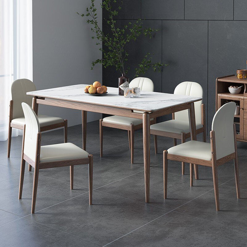 Thumbnail: Nordic Ash Solid Wood Slate Dining Table Coffee Combination Small Rectangular S