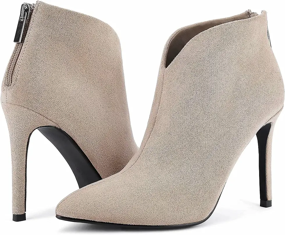 Thumbnail: Greatonu Women's High Heel Boots Sexy Stiletto V Shape Pointy Toe Ankle Booties
