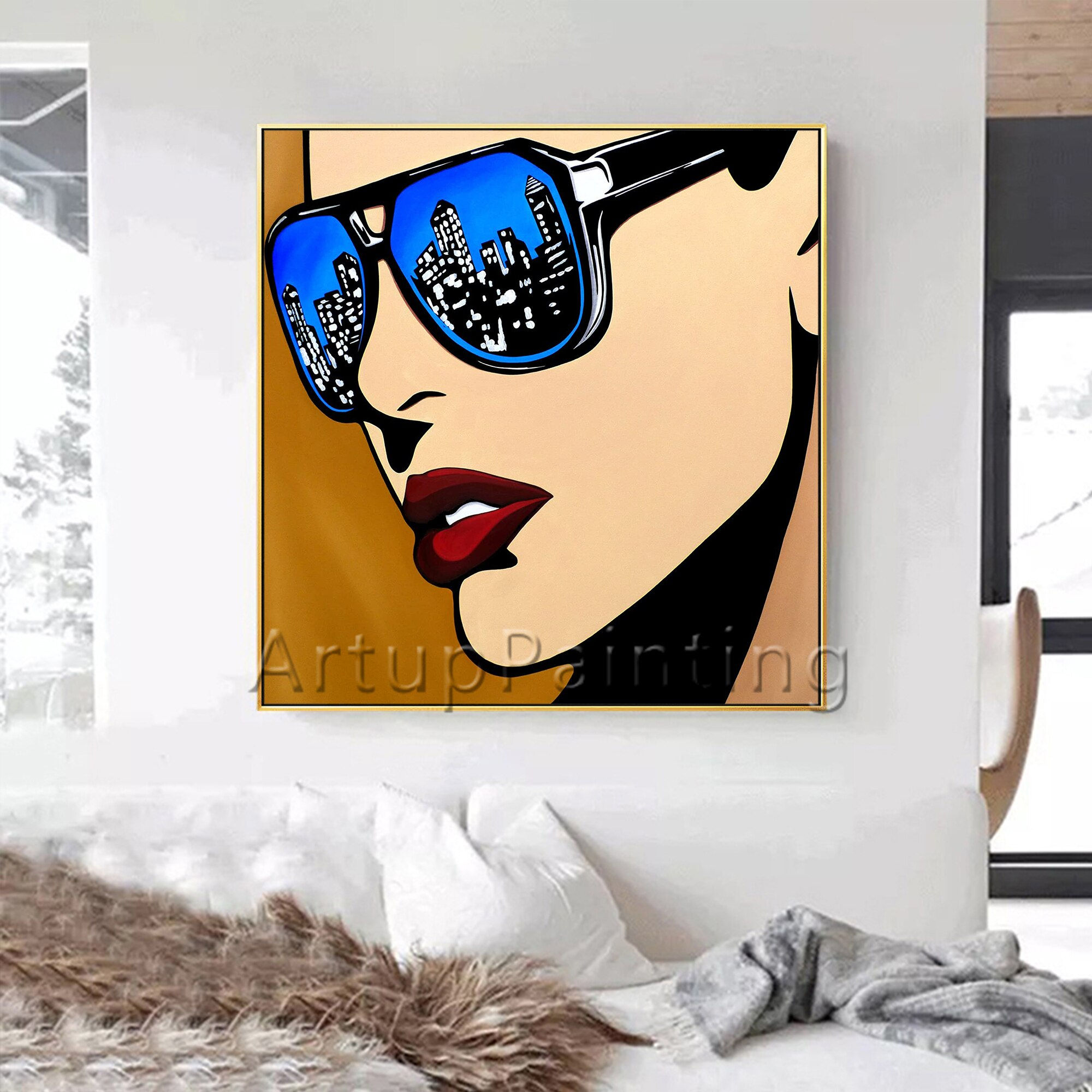 Hand painted Roy Lichtenstein Pop Art Cartoon oil paintings on canvas  Wall art