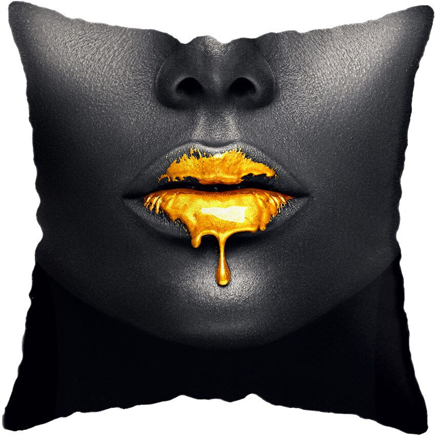Miniature : 45*45CM Modern Living Room Black Gold African Lady Woman Style Look Art Deco So