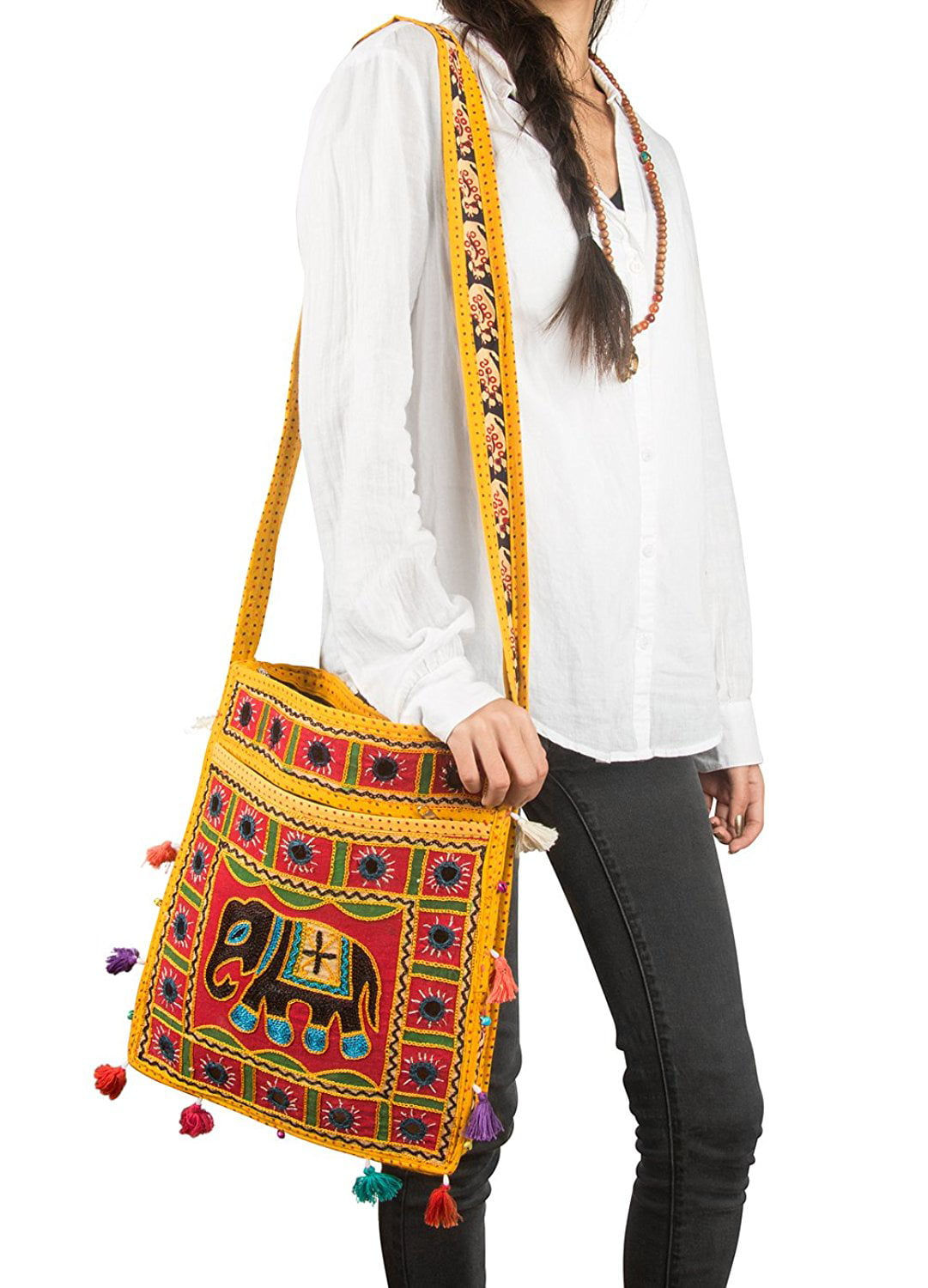 Tribe Azure Hobo Cross Body Elephant Messenger Shoulder Handbag Roomy Women Pur