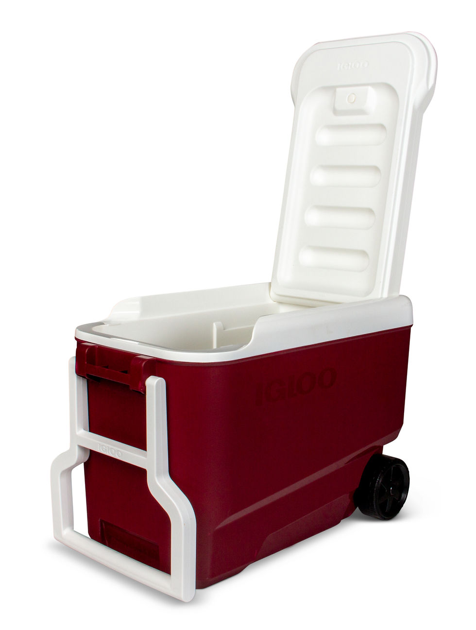 Миниатюра: Igloo 38 qt. 'Wheelie Cool' Hard Ice Chest Cooler with Wheels - Maroon