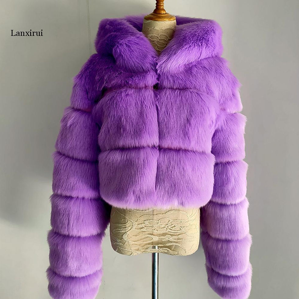 Thumbnail: Winter Fluffy Faux Coats Jackets Women Jackets With Hooded Winter Fur Jacket
