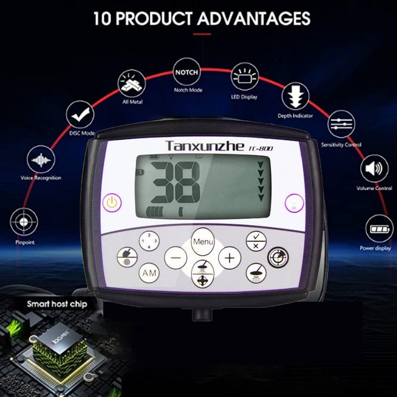 Thumbnail: Tanxunzhe New TC-800 Metal Detector High Sensitivity Professional Gold Detector