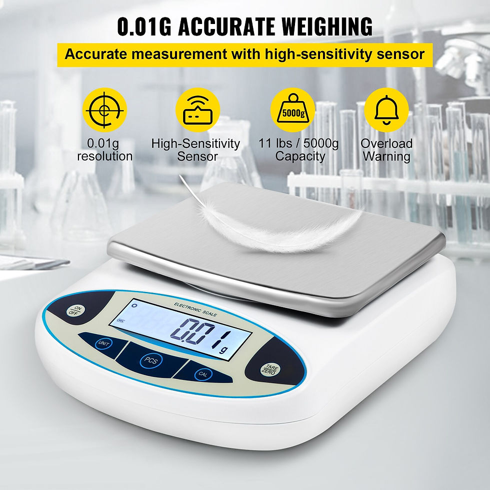 Thumbnail: VEVOR Kitchen Scale 5000g x 0.01g Lab Analytical Balance W/ LCD Backlit Screen 