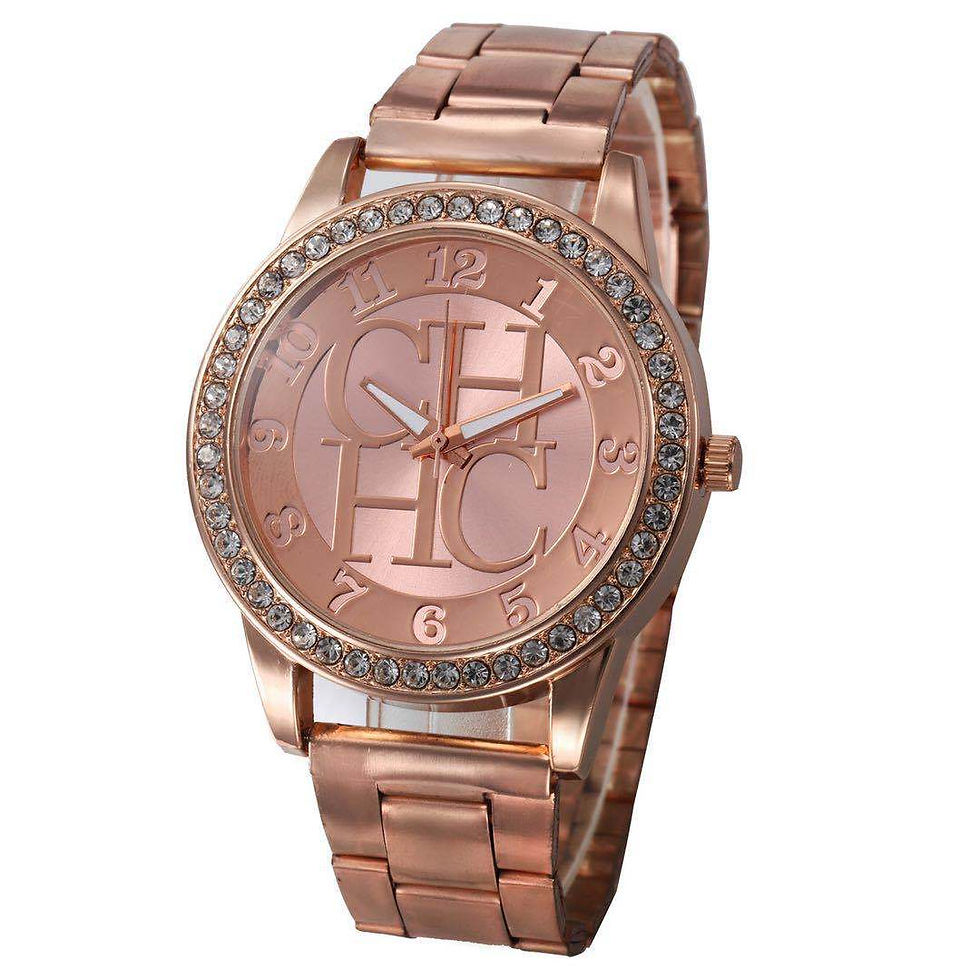 Thumbnail: Luxury Famous TVK Brand Watch For Women Gold Stainless Steel Strap Diamond Digi