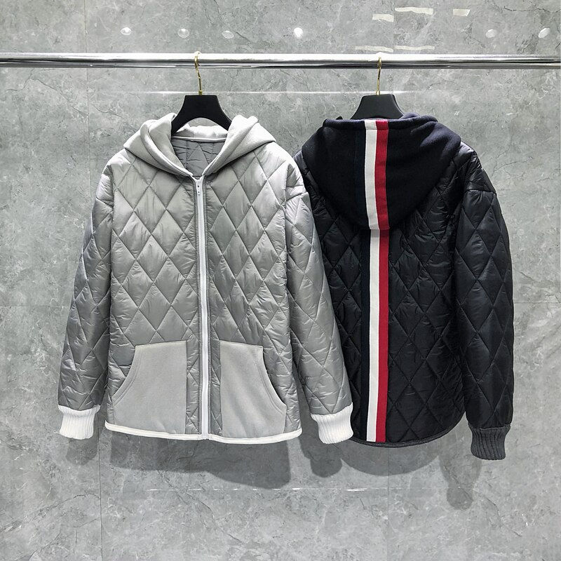 Miniatura: TB THOM Diamond Design Duck Down Jacket Men‘s Loose Patchwork Classic Striped