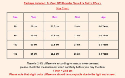 Thumbnail: Newborn Kids Baby Girls Formal Off Shoulder Crop Top Skirt Dress Outfits 2Pcs K