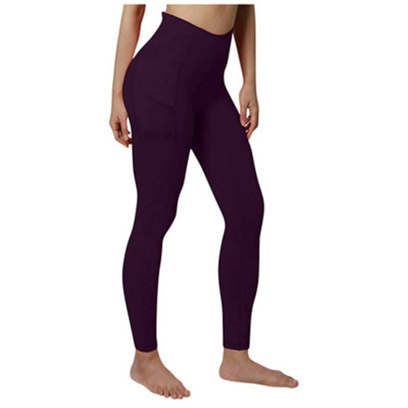 Thumbnail: High Waist Legging Pockets Fitness Bottoms Running Sweatpants for Women Quick-D