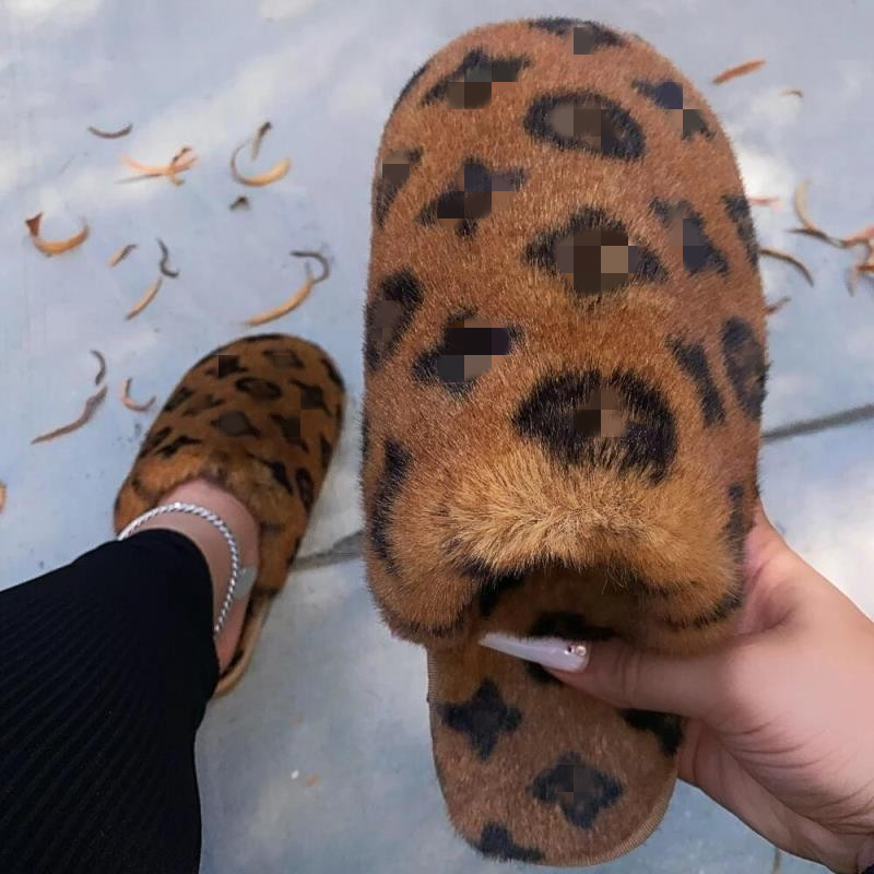 Miniature : Winter Women Fur Bow Knot Fluffy sneakers Ladies Plush Loafers Flats Boots