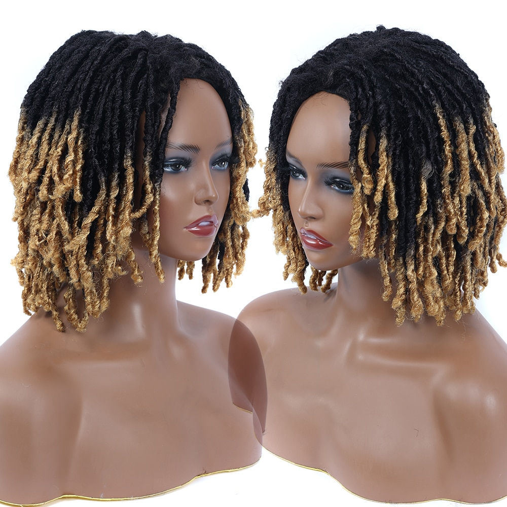 Braided Wig 10inch Synthetic Hair Short Bob Wig for Women Black Blonde Red Drea