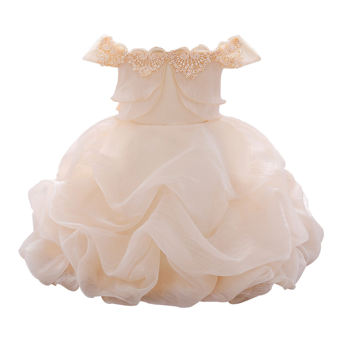 6M-5T Toddler Baby Girls Off Shoulder Dress Ruffle Lace Pageant Party Wedding F