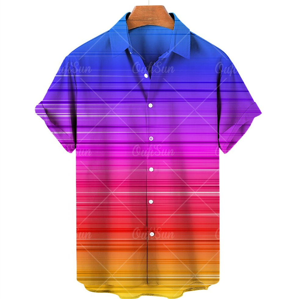 Thumbnail: Summer Men's Hawaiian Shirts Women's Colorful Printing Fashion Loose Tie Dye Sh