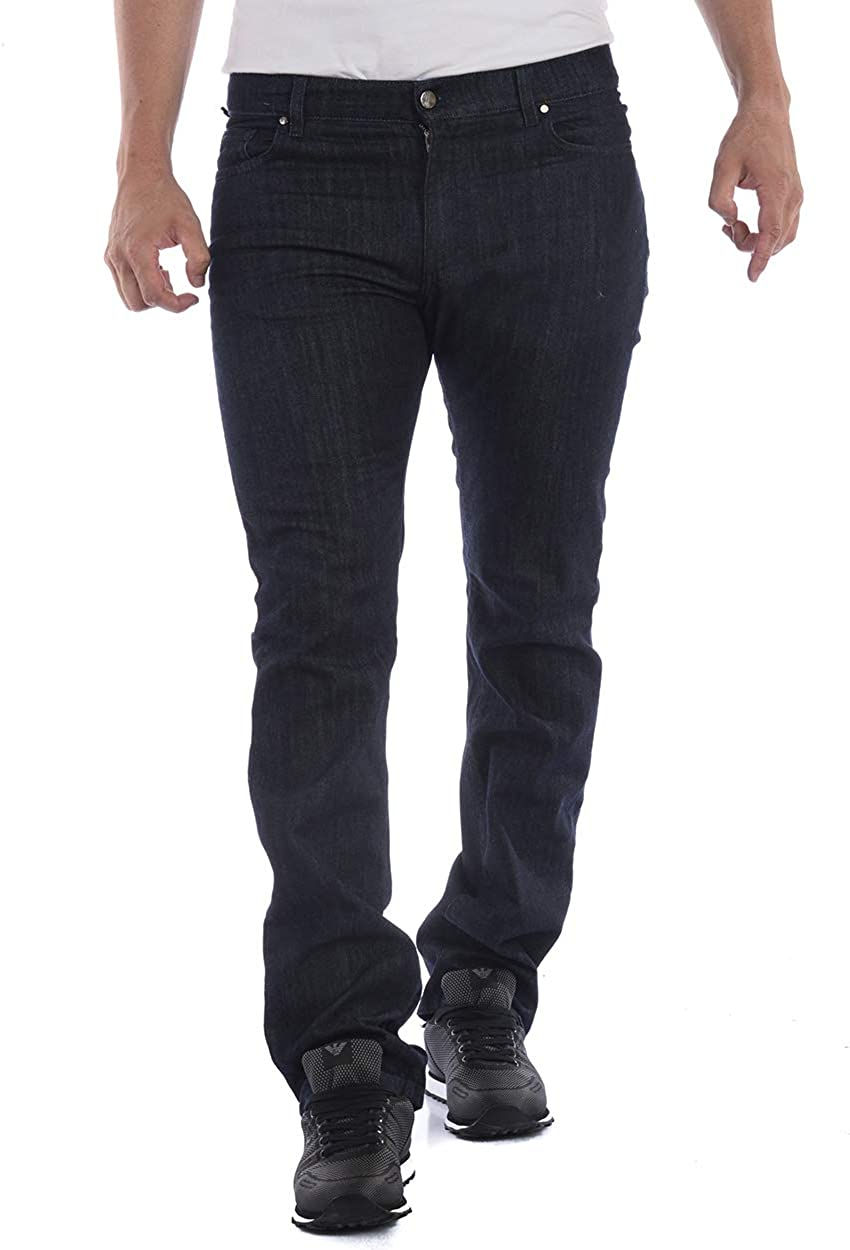 Thumbnail: Versace Collection Pants Jeans Blue for Men Cotton Zip and Buttons V600367SVT01