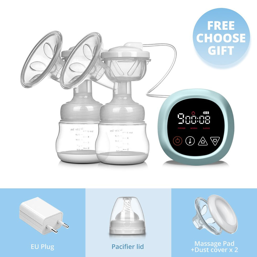 Thumbnail: NEW Bilateral Electric Breast Pump Suction Large Automatic Massage Postpar