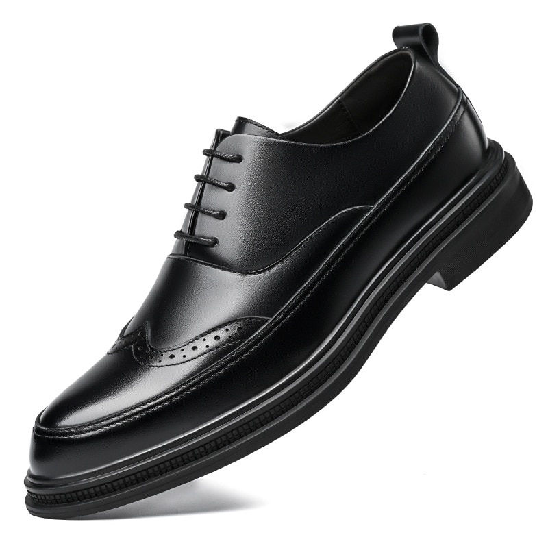 Thumbnail: Height Increasing Men Brogues Elevator Shoes Increased Mens Business Formal Sho