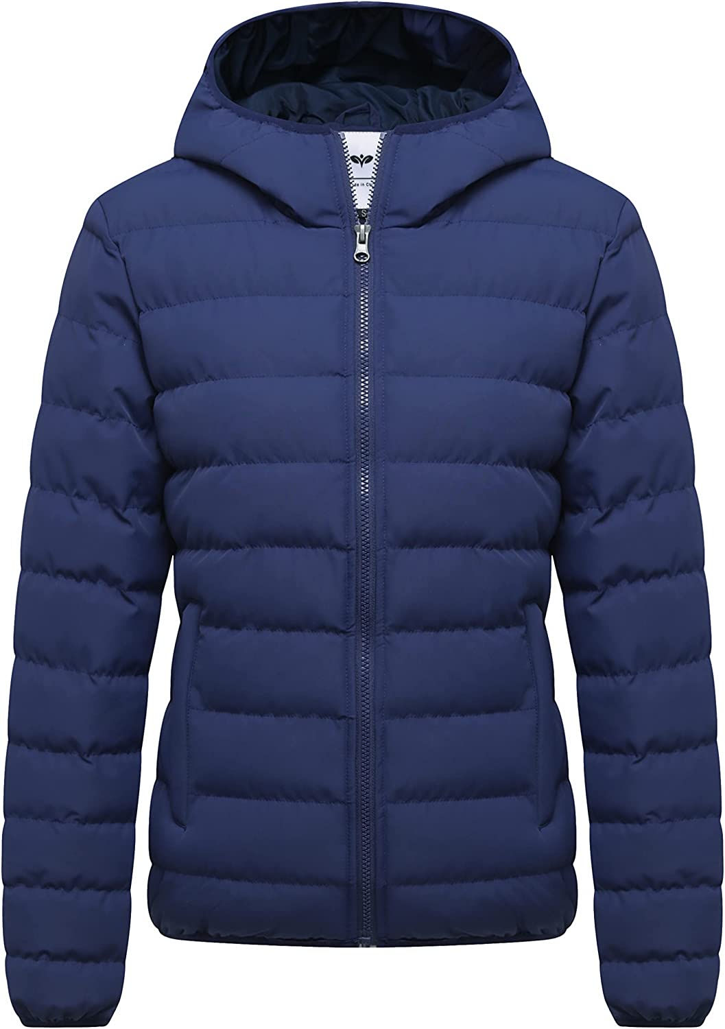 GGleaf Women's Hooded Packable Full-Zip Short Jacket Quilted Warm Lightweight W