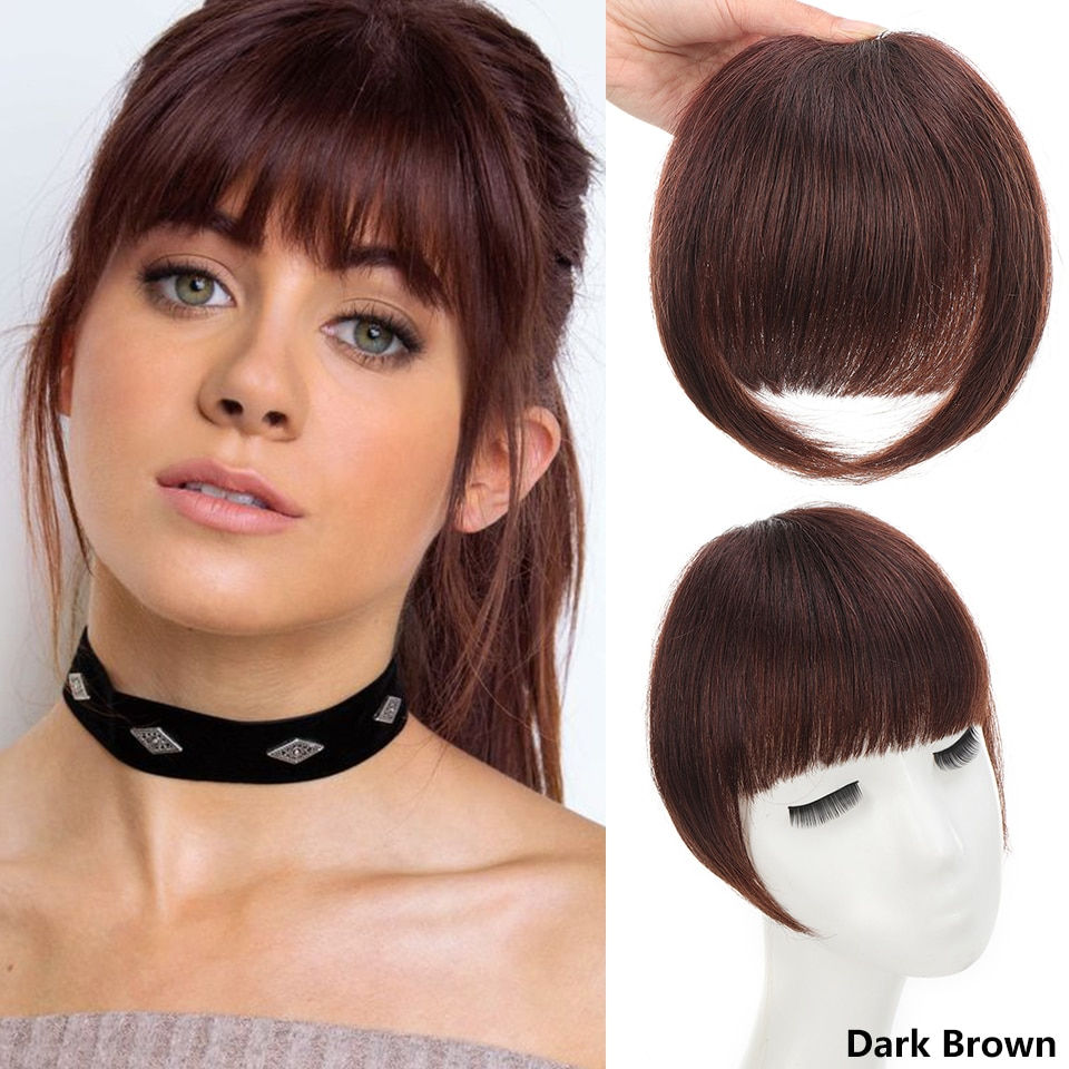 थंबनेल: LUPU Synthetic Side Bangs Hair Extensions Clip In Side Bangs Fake Fringe Hairpi