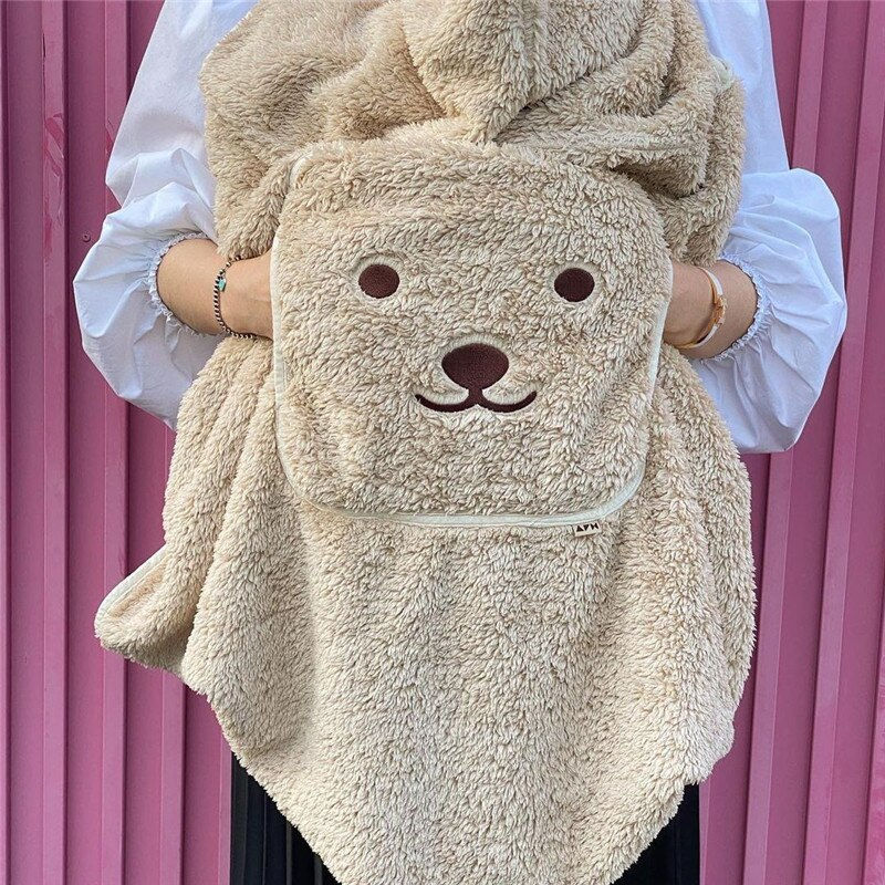 Thumbnail: Winter Baby Stroller Blanket Cloak Cover Embroidered Bear Windproof Blankets Ne